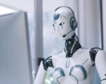 AI robot working in the office